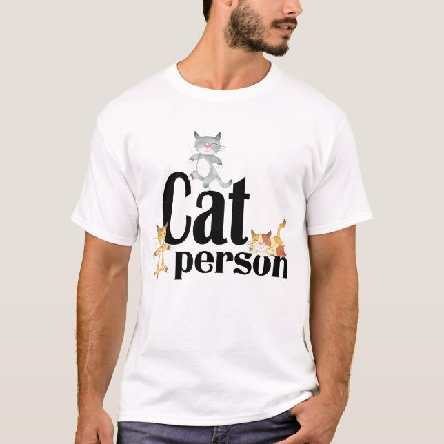 Katzenperson Whimsisches Kätzchen T-Shirt (Vorderseite)