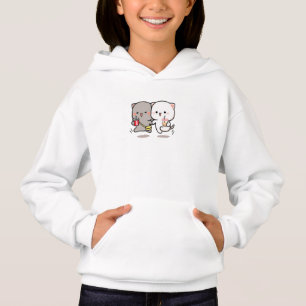 Katzenpfirsich und Goma muchi Hoodie