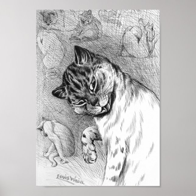 Katzenpflege, Louis Wain Poster (Vorne)