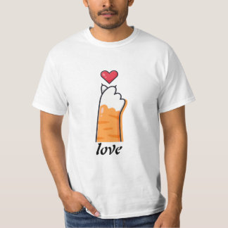 Katzenpfote-Herz-T-Shirt | Süßes minimalistisches  T-Shirt