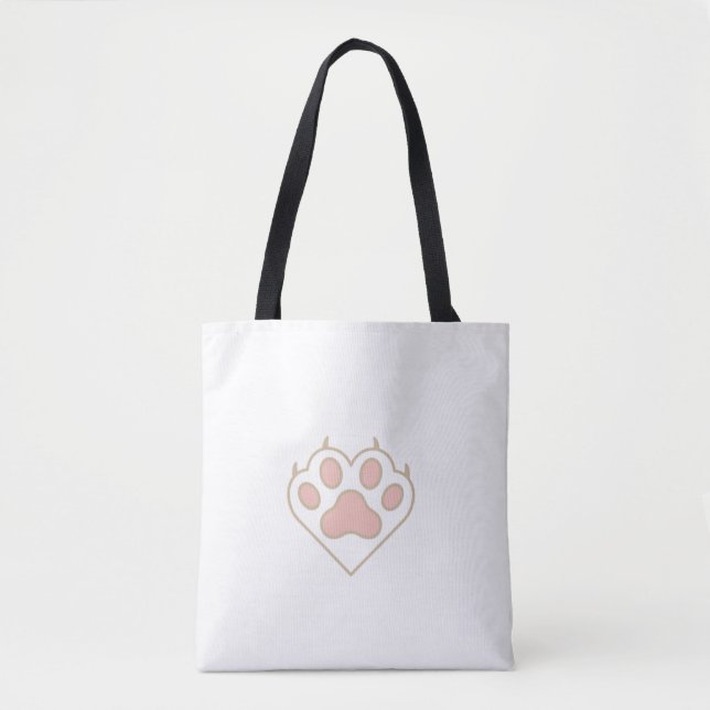 Katzenpfoten-Herz-Liebe-Tasche (Vorderseite)