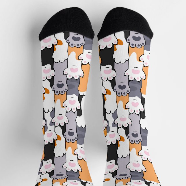 Katzenpfoten-Muster Socken (Oben)