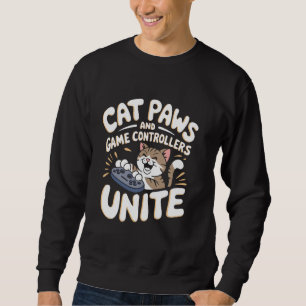 Katzenpfoten und Spielecontroller vereinen Pun Kat Sweatshirt