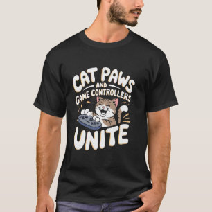 Katzenpfoten und Spielecontroller vereinen Pun Kat T-Shirt
