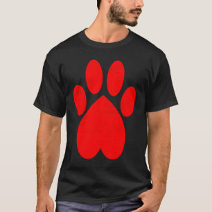 Katzenpfotenabdruck Herzschlag Süße Tierarzthelfer T-Shirt