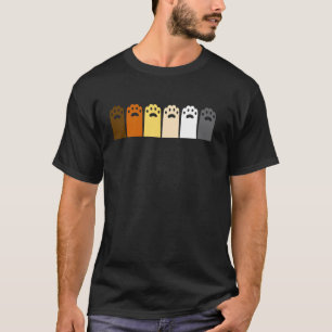 Katzenpfotenabdrücke in Bärenstolzfarben LGBTQ+ Fe T-Shirt