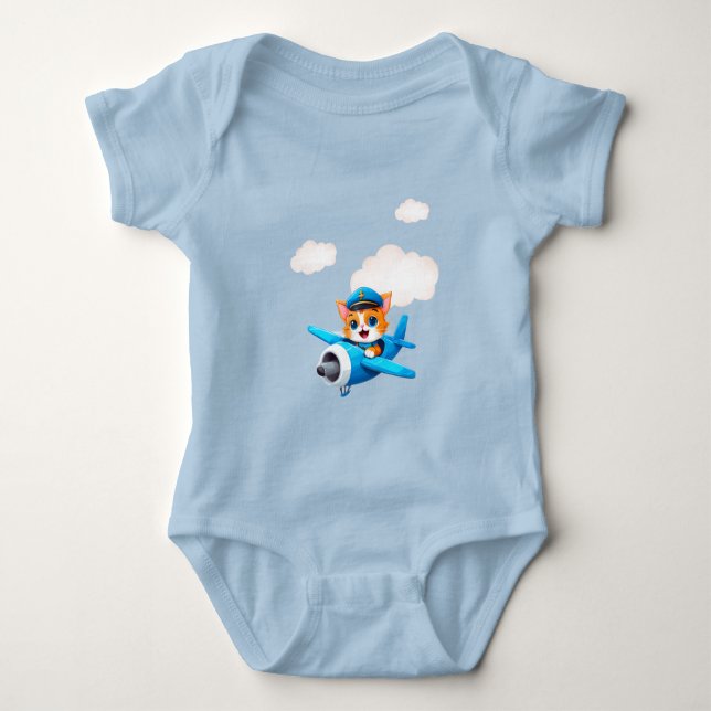 Katzenpilot Baby Strampler (Vorderseite)