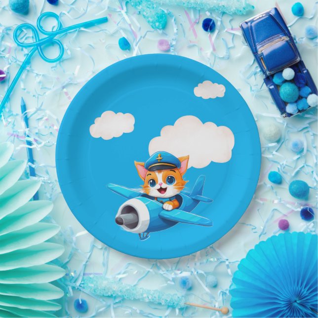 Katzenpilot Pappteller (Party)