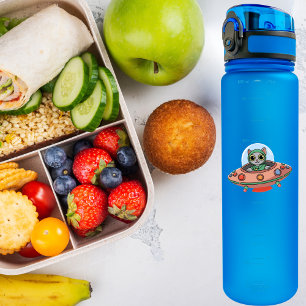 Katzenpilot & UFO-Raumschiff, Cool Outer Space, Lu Aufkleber