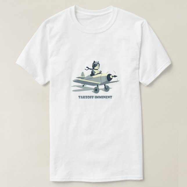 Katzenpilotin: Abfahrt unmittelbar T-Shirt (Design vorne)