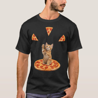 Katzenpizza Lustiges Katzenliebhaber-Pizza T-Shirt