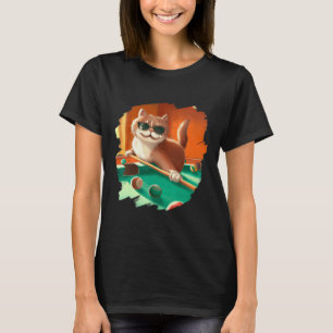 Katzenpool Billard in Lounge Cooles Sonnenbad T-Shirt