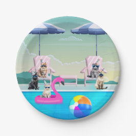 Katzenpool-Party Pappteller