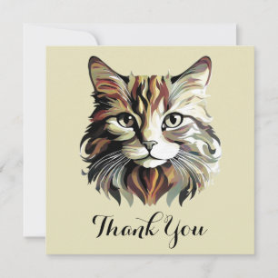 Katzenporträt-Kunst-Design-Dankeschön-Karte Dankeskarte