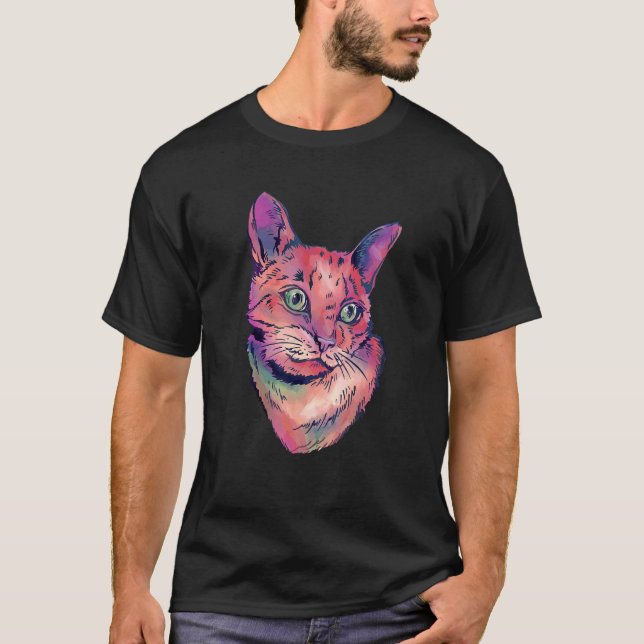 Katzenporträt T-Shirt (Vorderseite)
