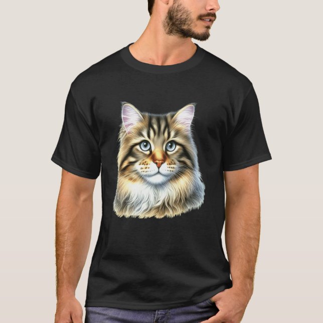 Katzenporträt T-Shirt (Vorderseite)