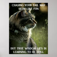 Katzenposter mit Motivierend Zitat