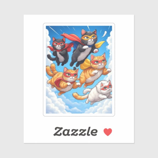 Katzenquad fliegen - Superhero Cats Vinyl Sticker (Blatt)