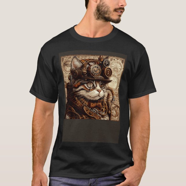 Katzenquilten Steampunk T-Shirt (Vorderseite)