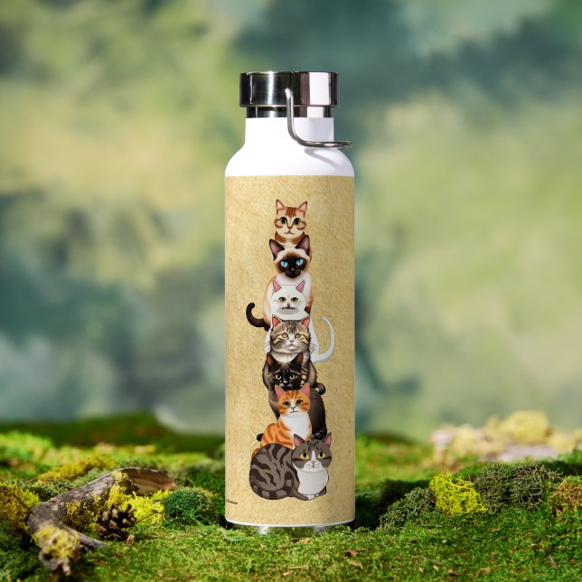 Katzenraupe Feline Türme Trinkflasche (Außenbereich (gedreht))