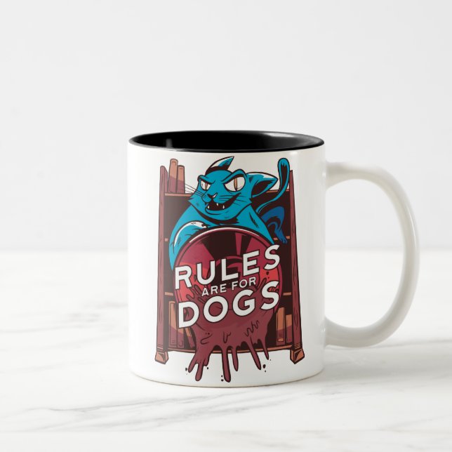 Katzenregel Zweifarbige Tasse (Rechts)