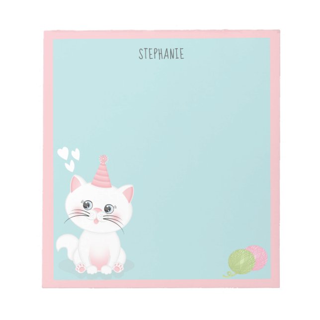 Katzenregen Geburtstag Notizblock (Vorderseite)