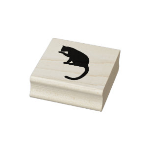 Katzenreinigung von Handwerk und Briefmarke Gummistempel