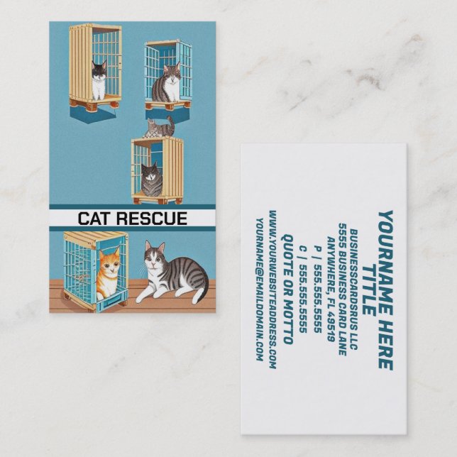 Katzenrettung Visitenkarte (Vorne/Hinten)