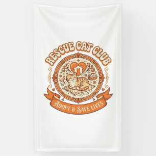 Katzenrettungsclub Katzenrettung Adoption Vintage  Banner