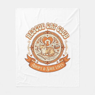 Katzenrettungsclub Katzenrettung Adoption Vintage Fleecedecke
