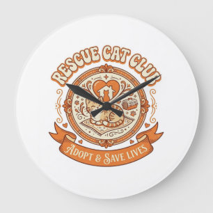 Katzenrettungsclub Katzenrettung Adoption Vintage Große Wanduhr