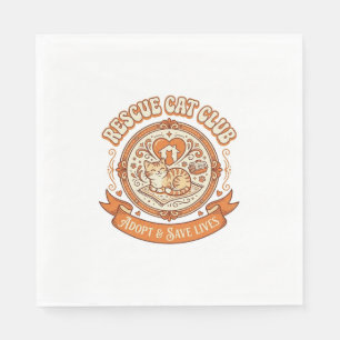 Katzenrettungsclub Katzenrettung Adoption Vintage Serviette