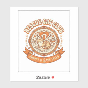Katzenrettungsklub Katzenrettung Adoption Vintage  Aufkleber