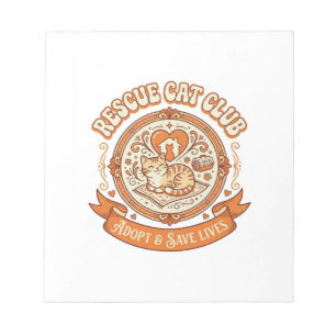 Katzenrettungsklub Katzenrettung Adoption Vintage Notizblock