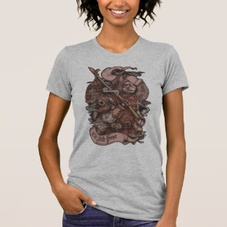 Katzenritter Vintage-Druck T-Shirt