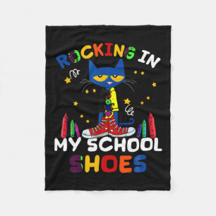 Katzenrocking I N My-school-back To-school-cat Fleecedecke