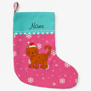 Katzenrosa-Schneeflockesterne des individuellen Kleiner Weihnachtsstrumpf