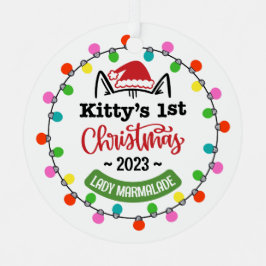 Kätzens erste Weihnacht, Katze's erste Weihnachten Ornament Aus Metall