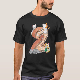 Katzens zweite 2. Geburtstagsfeier Zwei 2 Jahre al T-Shirt