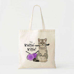Katzensack Tasche aus Baumwolle mit Griffen lila