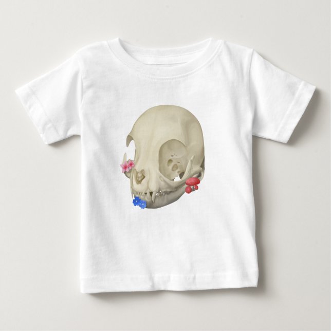 Katzenschädel mit Flora Baby T-shirt (Vorderseite)