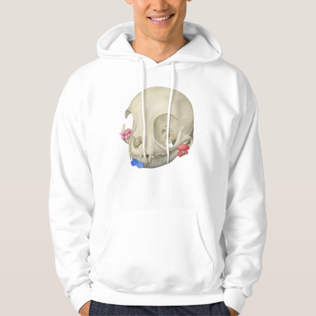 Katzenschädel mit Flora Hoodie (Vorderseite)