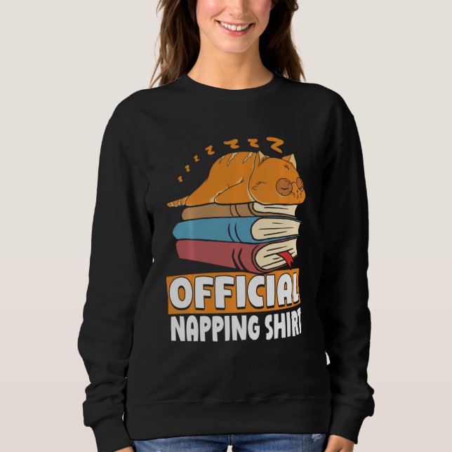 Katzenschlafnapping Bookworard Lesebuch Lover B Sweatshirt (Vorderseite)