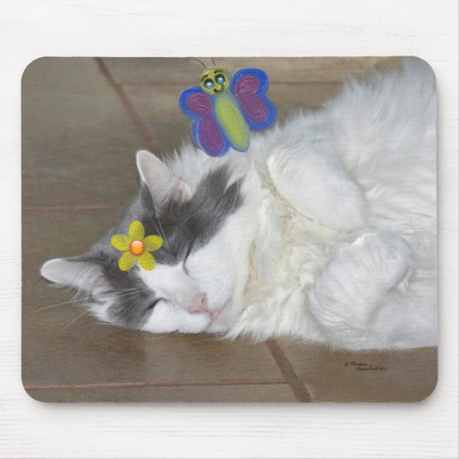 Katzenschmetterlings-Blume Mousepad (Vorne)