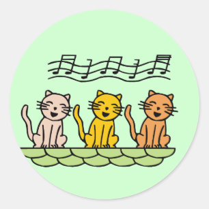 Katzenschreie und Geschenke singen Runder Aufkleber