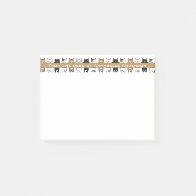 Katzenschwanz Post-it Klebezettel (Vorderseite)