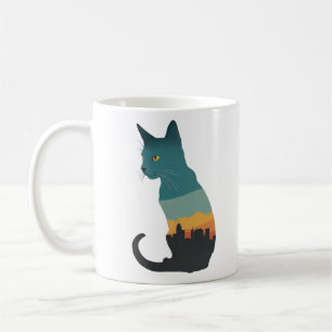 KatzenSilhouette verblasst Kaffeetasse