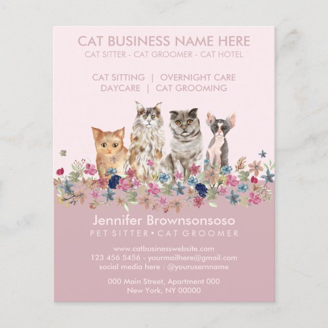 Katzensitting-Service Flyer (Vorne)