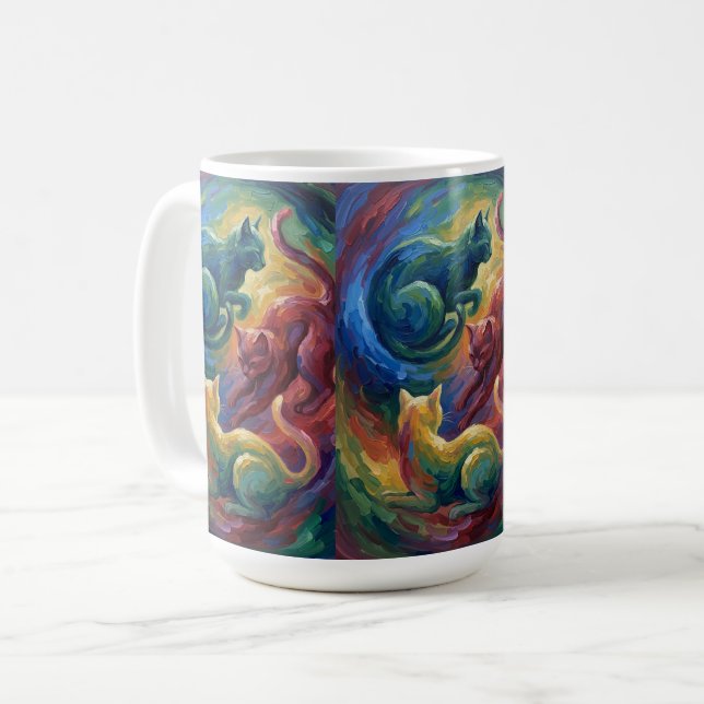 Katzenspiel - Ein Abstraktes Kaffeetasse (Vorderseite Links)