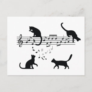 Katzenspiel Musiknoten Postkarte